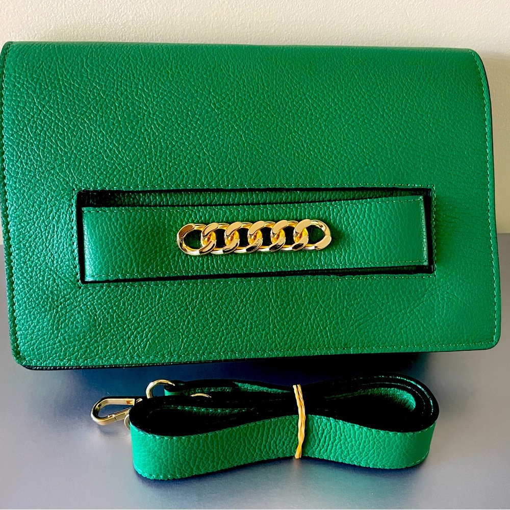 Emerald Green Leather Clutch